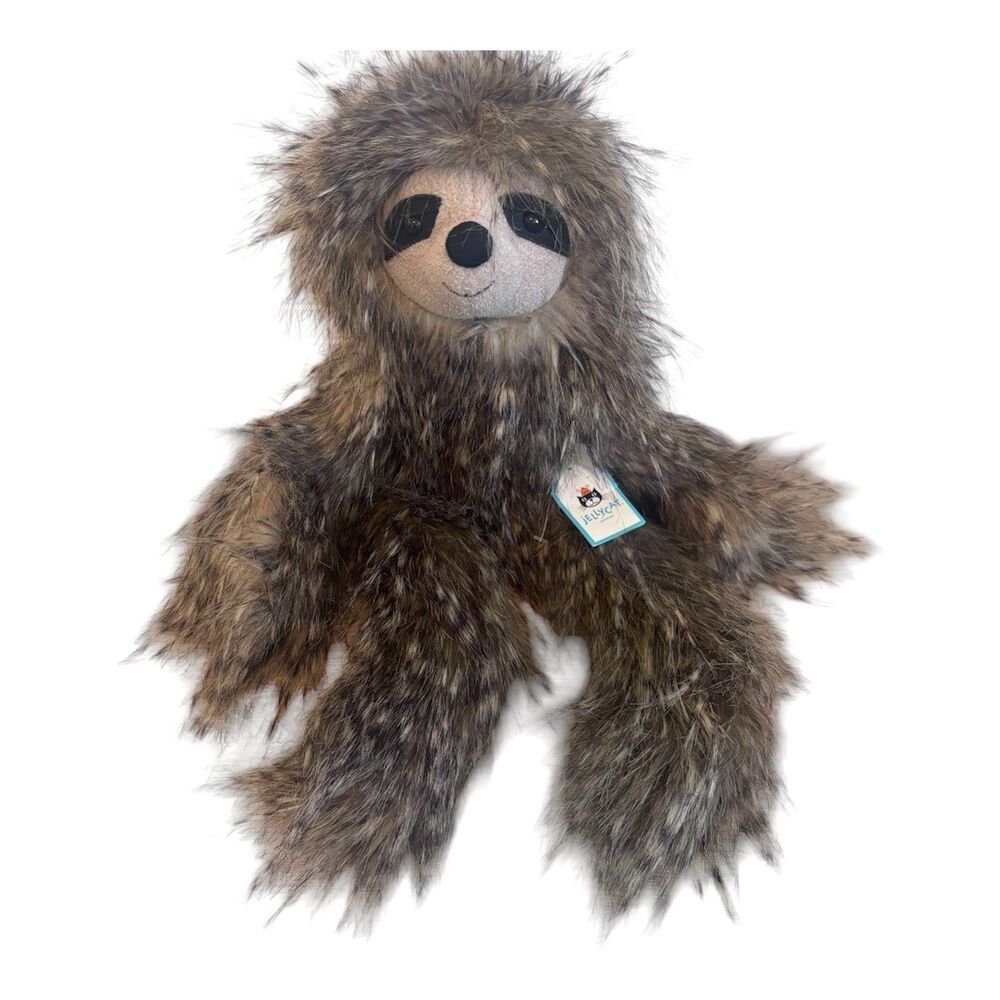 Jellycat Cyril Sloth Plush Stuffed Animal Long Hair Shaggy Toy Soft Rare 17” NWT